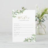 Greenery & White Flowers Wishes for Bride & Groom Informatiekaartje (Staand voorkant)
