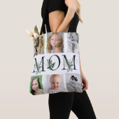 Greenery White MOM 6 Photo Moederdag Gift Tote Bag (Dichtbij)