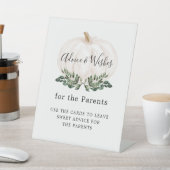 Greenery White Pumpkin Advice and Wwish Sign Reclamebord Met Voetstuk (Insitu)