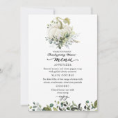 Greenery White Pumpkin Thanksgiving Dinner Menu (Voorkant)