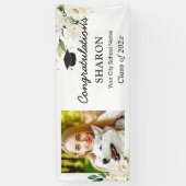 Greenery White Rose Floral Gradual Party Grote Spandoek (Verticaal)