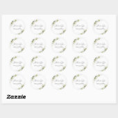 Greenery White Roses Baby shower Dank u Sticker (Vel)