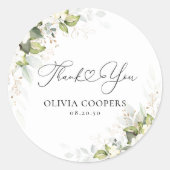 Greenery White Roses Baby shower Dank u Sticker (Voorkant)