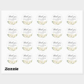 Greenery White Roses Floral Wedding Dank je Ronde Sticker (Vel)