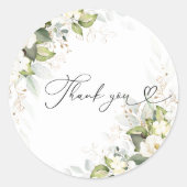 Greenery White Roses Vrijgezellenfeest Ronde Sticker (Voorkant)