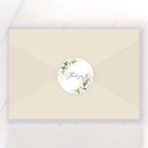 Greenery White Roses Vrijgezellenfeest Ronde Sticker