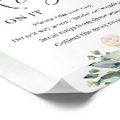 Greenery white roses zetten een ring op het spelbo poster (Hoek)