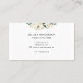 Greenery White Waterverf Floral Drop Visitekaartje (Achterkant)