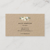 Greenery White Waterverf Floral Kraft Visitekaartje (Achterkant)