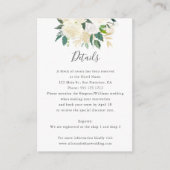 Greenery White Waterverf Floral Wedding Details Informatiekaartje (Voorkant)