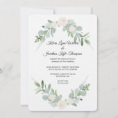 Greenery & White Wedding Invitation Design Kaart (Voorkant)