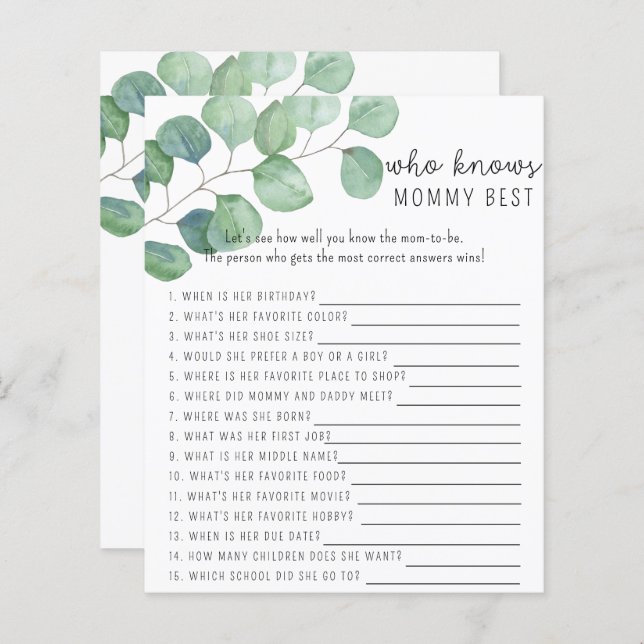 Greenery - Wie kent mammie het beste spel (Voorkant / Achterkant)