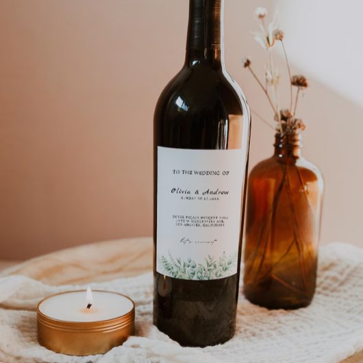 Greenery wijnfles label Sjabloon Wijn Etiket