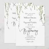 Greenery wijnt onze beginnende ceremonie kaart (Voorkant / Achterkant)