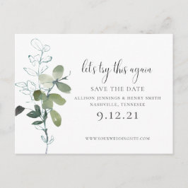 Greenery Wijzig de trouwdatum Save the Date Aankondigingskaart