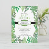 Greenery | Wild Ferns Baby Shower-uitvindingen Kaart (Staand voorkant)