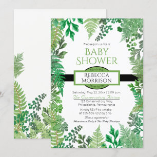 Greenery   Wild Ferns Baby Shower-uitvindingen Kaart