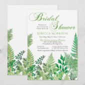 Greenery | Wild Ferns Bridal Shower Invitations Kaart (Voorkant / Achterkant)
