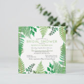 Greenery | Wild Ferns Bridal Shower Invitations Kaart (Staand voorkant)
