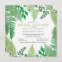 Greenery | Wild Ferns Bridal Shower Invitations