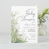 Greenery Wildflower Baby shower Invitation Kaart (Staand voorkant)