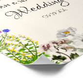 Greenery Wildflower Colorful Floral Wedding Lijst Poster (Hoek)