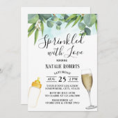 Greenery Wine Glass Baby Bottle Winery Baby shower Kaart (Voorkant / Achterkant)