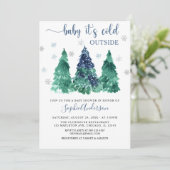 Greenery Winter Baby is koude buitenzijde Baby sho Kaart (Staand voorkant)