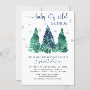 Greenery Winter Baby is koude buitenzijde Baby sho Kaart