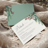 Greenery Winter Berries & Pine Waterverf Details Informatiekaartje