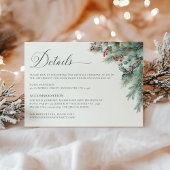 Greenery Winter Berries & Pine Waterverf Details Informatiekaartje