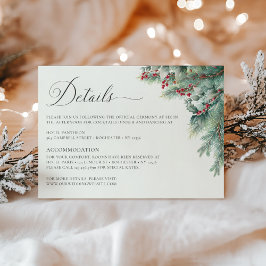 Greenery Winter Berries & Pine Waterverf Details Informatiekaartje