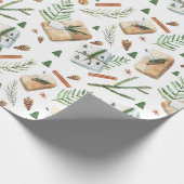 Greenery Winter Holiday Country Simple Cadeaupapier (Hoek)