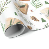 Greenery Winter Holiday Country Simple Cadeaupapier (Rol Hoek)