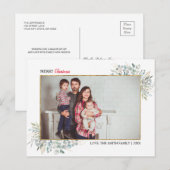 Greenery Winter Kerstfoto Collage Holiday Briefkaart (Voorkant / Achterkant)