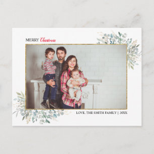 Greenery Winter Kerstfoto Collage Holiday Briefkaart