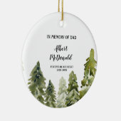 Greenery Winter ter nagedachtenis van pap Kerstmis Keramisch Ornament (Rechts)