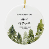 Greenery Winter ter nagedachtenis van pap Kerstmis Keramisch Ornament (Voorkant)