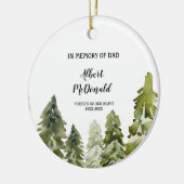 Greenery Winter ter nagedachtenis van pap Kerstmis Keramisch Ornament (Links)