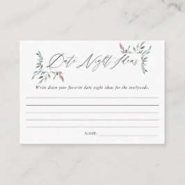 Greenery Winter Vrijgezellenfeest Date Night Ideas Informatiekaartje