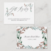Greenery Winter Vrijgezellenfeest Gift Registry Informatiekaartje (Voorkant / Achterkant)