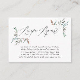Greenery Winter Vrijgezellenfeest Recipe Request Informatiekaartje