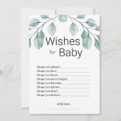 Greenery Wishes for Baby Shower Game Kaart (Voorkant)
