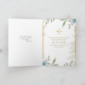 Greenery with Double Gold Frame Orthodox Birthday Kaart (Binnen)