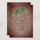 Greenery Wood Plank Circle Weddenschap Kaart (Voorkant / Achterkant)