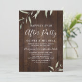 Greenery wood rustic, gelukkig ooit na feest kaart (Staand voorkant)