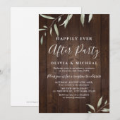 Greenery wood rustic, gelukkig ooit na feest kaart (Voorkant / Achterkant)