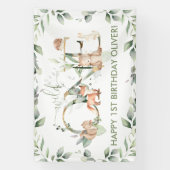 Greenery Woodland Animal Wild Op een dag welkom Spandoek (Verticaal)