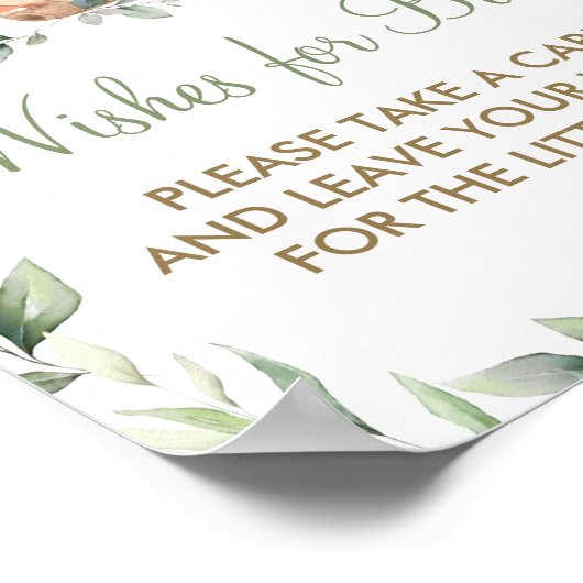 Greenery Woodland Animal Wishes for Baby Sign Game Poster (Hoek)