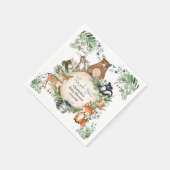 Greenery Woodland Animals Baby shower 1e verjaarda Servet (Hoek)